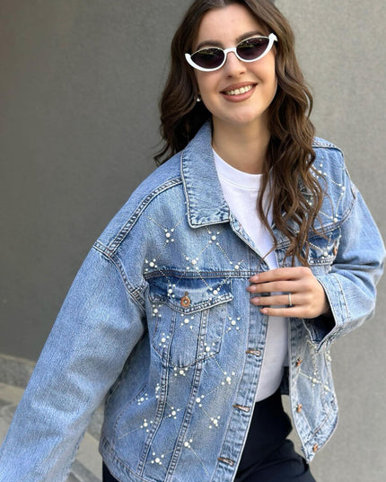 Pearl Studded Denim Jacket