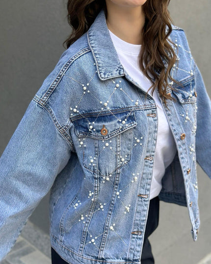 Pearl Studded Denim Jacket