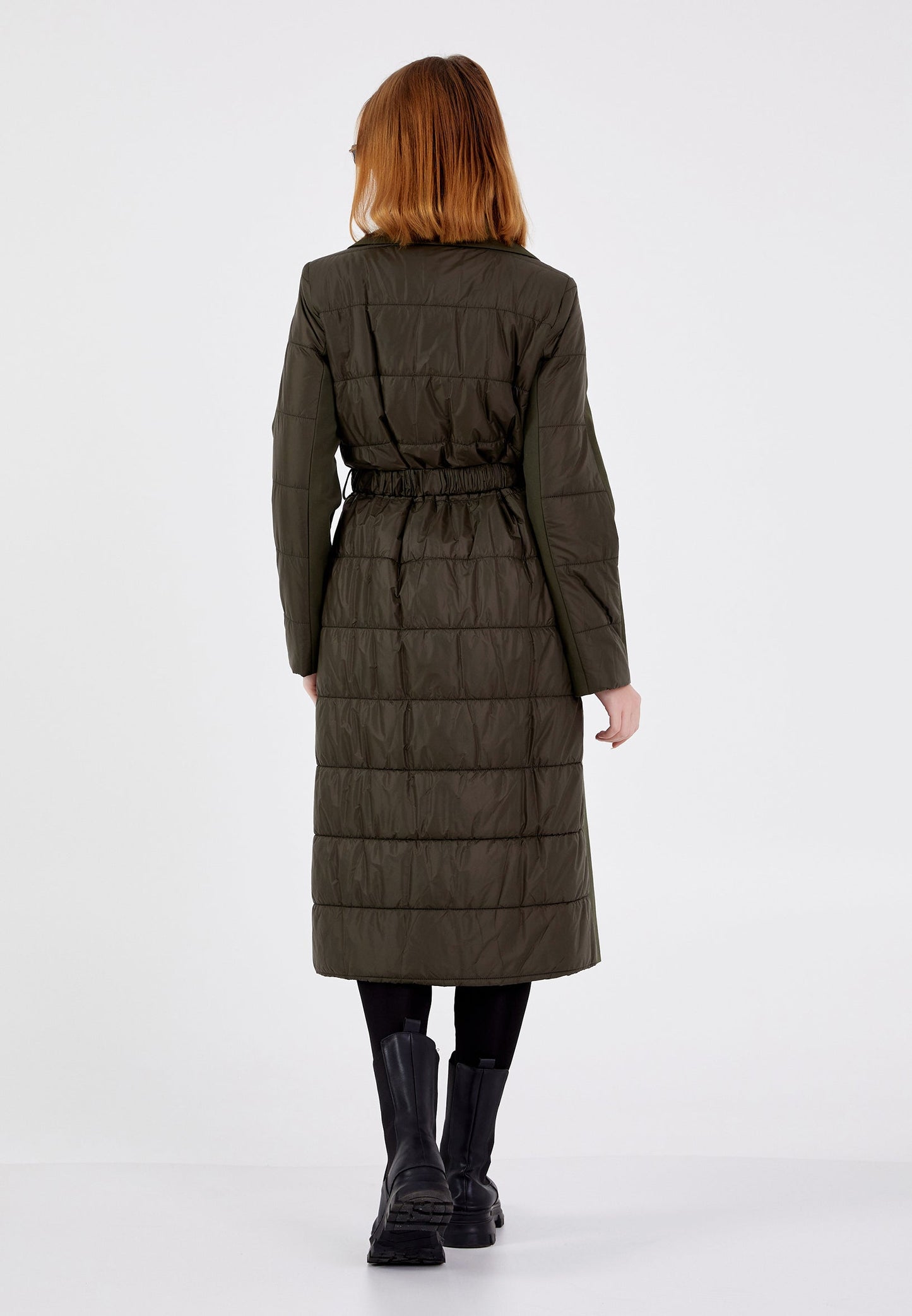 Gaiia Women Suede Long Coat With Belt