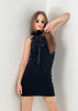 BLACK FLOWER KNITTED DRESS