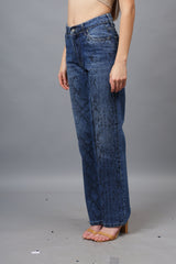 Gaiia Snake Print Straight Leg Jeans