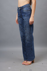 Snake Print Straight Leg Jeans