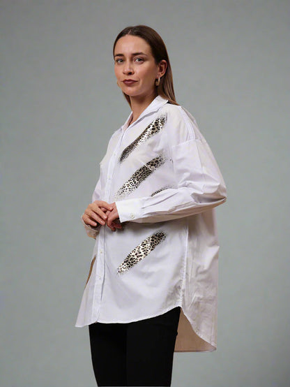 Gaiia Animal Print White Shirt