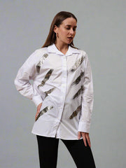 Gaiia Animal Print White Shirt