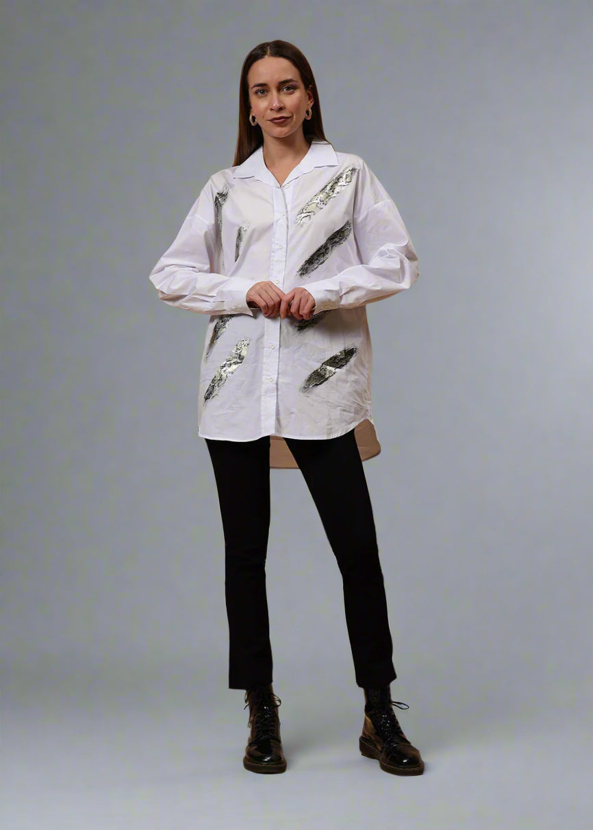 Gaiia Animal Print White Shirt