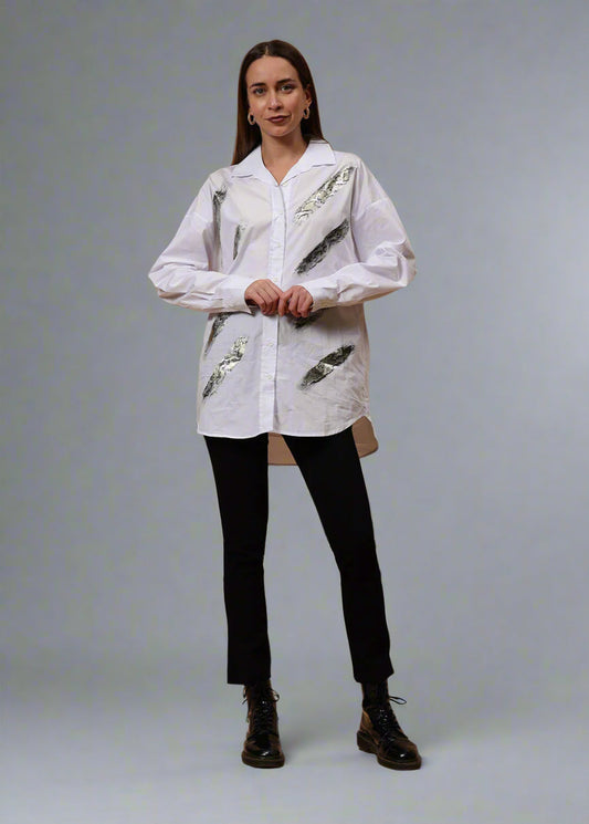 Gaiia Animal Print White Shirt