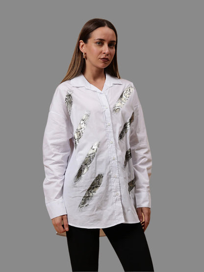 Gaiia Animal Print White Shirt