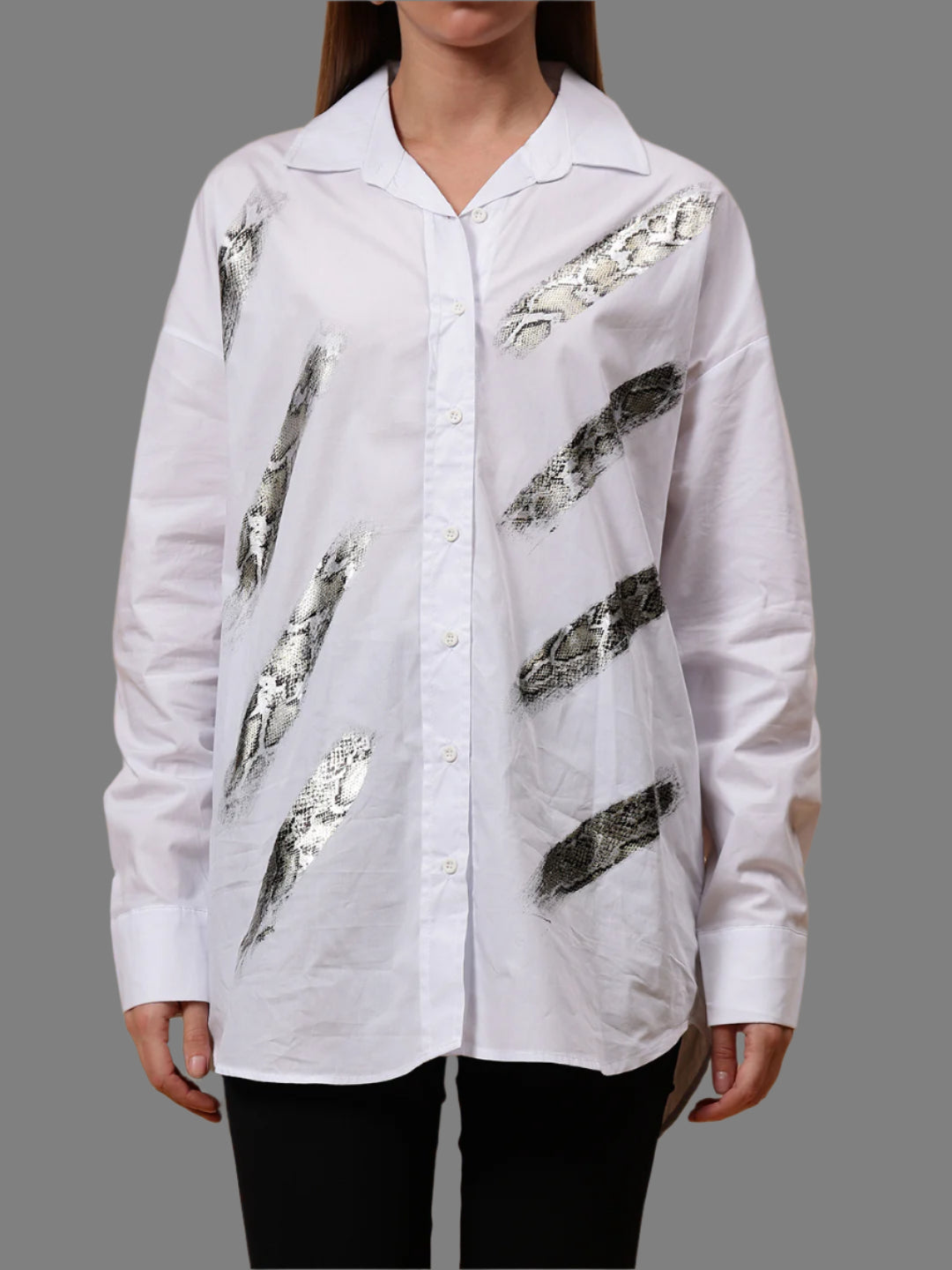 Gaiia Animal Print White Shirt