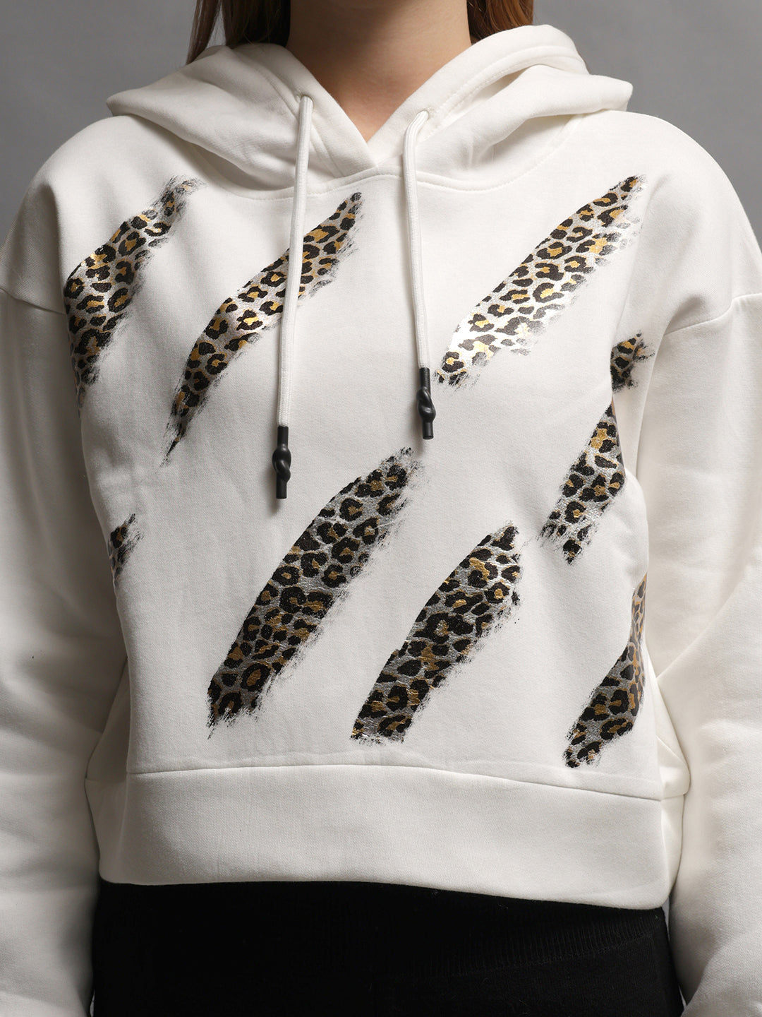 Gaiia Animal Print White Hoodie