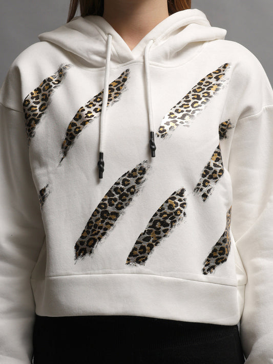 Gaiia Animal Print White Hoodie