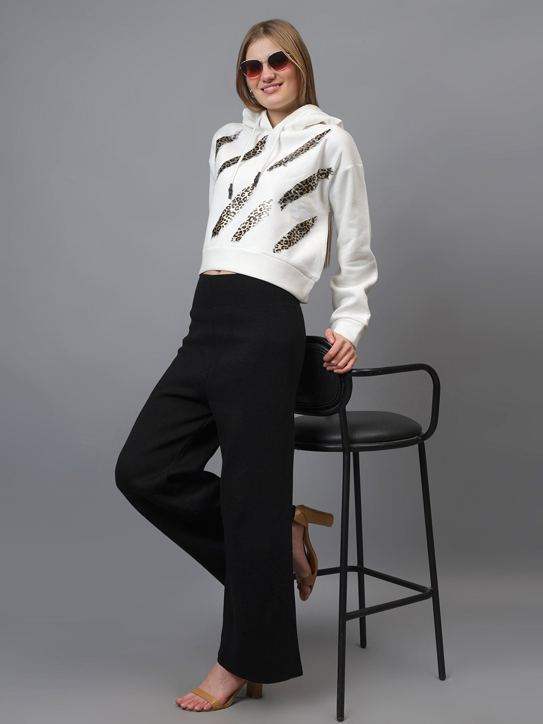 Gaiia Animal Print White Hoodie