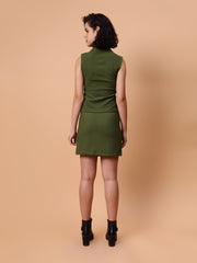 Gaiia Sleeveless Zipper Top And Skirt Set