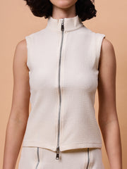 Gaiia Sleeveless Zipper Top And Skirt Set