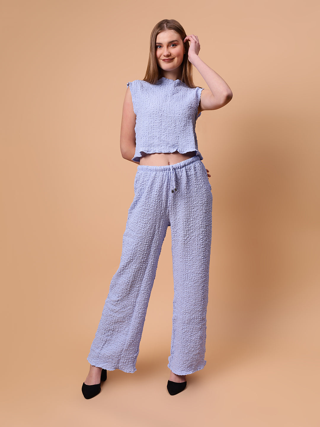 Gaiia Sleeveless Solid Color Co-Ord Set