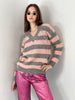 Striped Pattern Oversize Knitwear Sweater