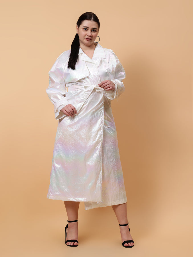 Shimmer Holographic Long Jacket