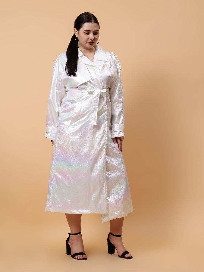 Shimmer Holographic Long Jacket