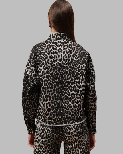 Denim Jacket Leopard Print