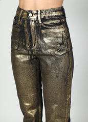 Shimmer Denim Straight Leg Jeans