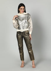 Gaiia Shimmer Denim Straight Leg Jeans