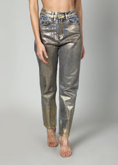 Gaiia Shimmer Denim Straight Leg Jeans