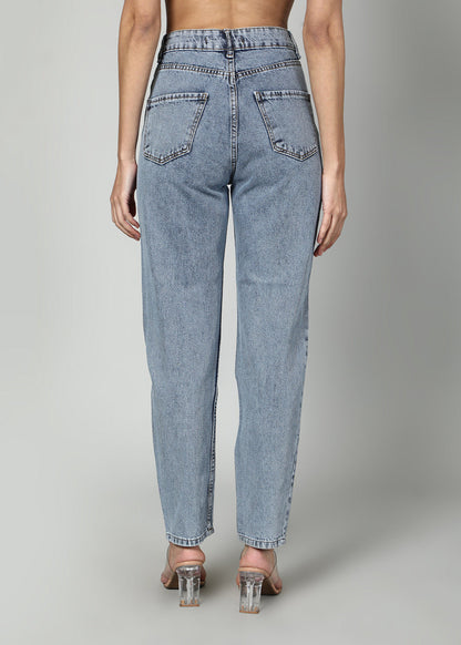 Gaiia Shimmer Denim Straight Leg Jeans