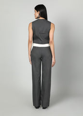 Gaiia Grey Waistcoat And Trousers Set - Grey