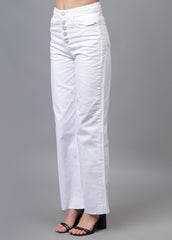 Five Button White Denim Jeans