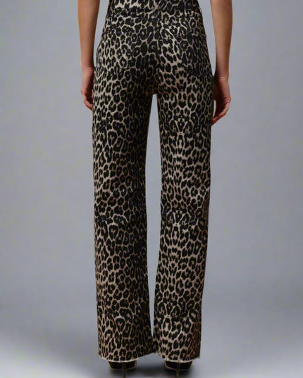 Leopard Print Straight Leg Jeans