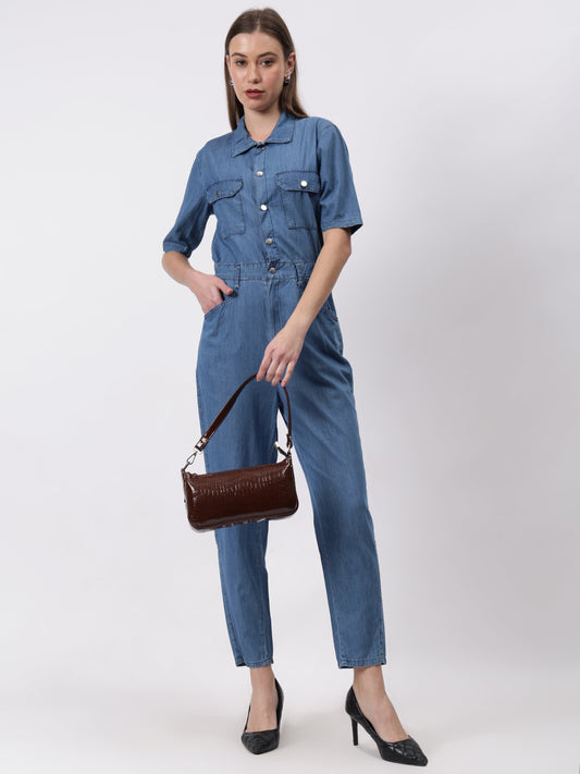 Gaiia Denim Jumpsuit - Blue
