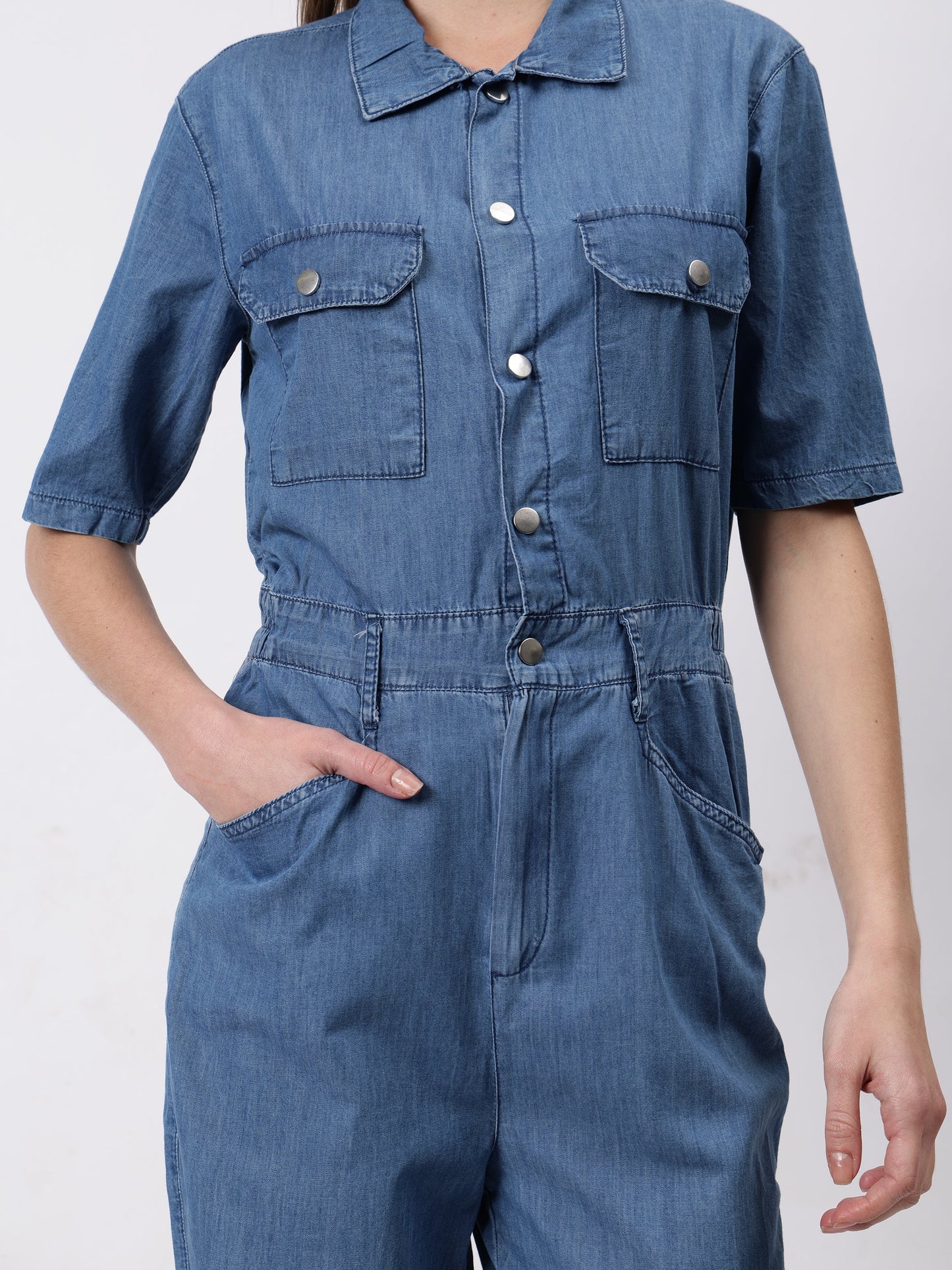 Gaiia Denim Jumpsuit - Blue