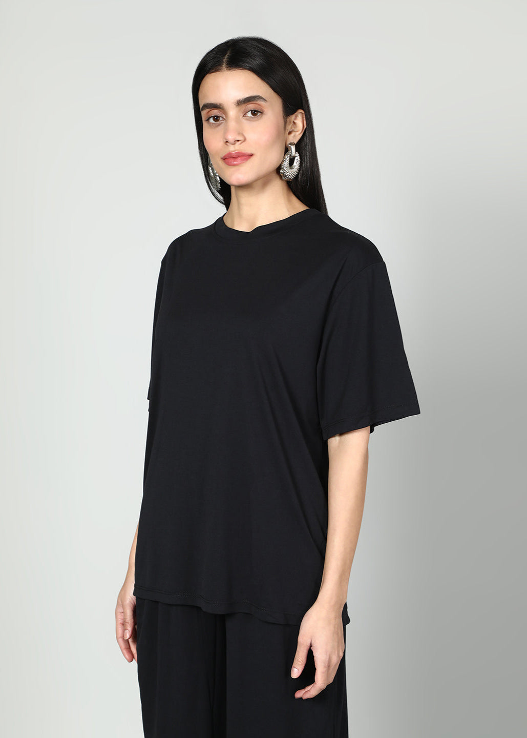 Gaiia Women Black Half Sleeves Co-Ord Set