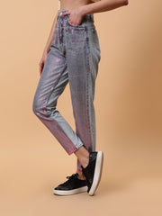 Shimmer Tapered Fit Denim Jeans