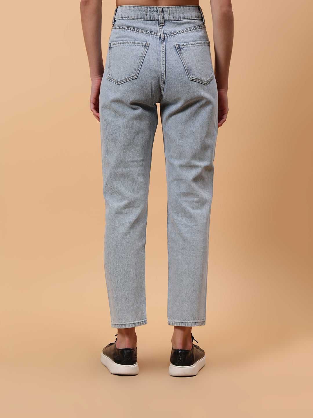 Gaiia Shimmer Tapered Fit Denim Jeans