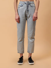 Gaiia Shimmer Tapered Fit Denim Jeans