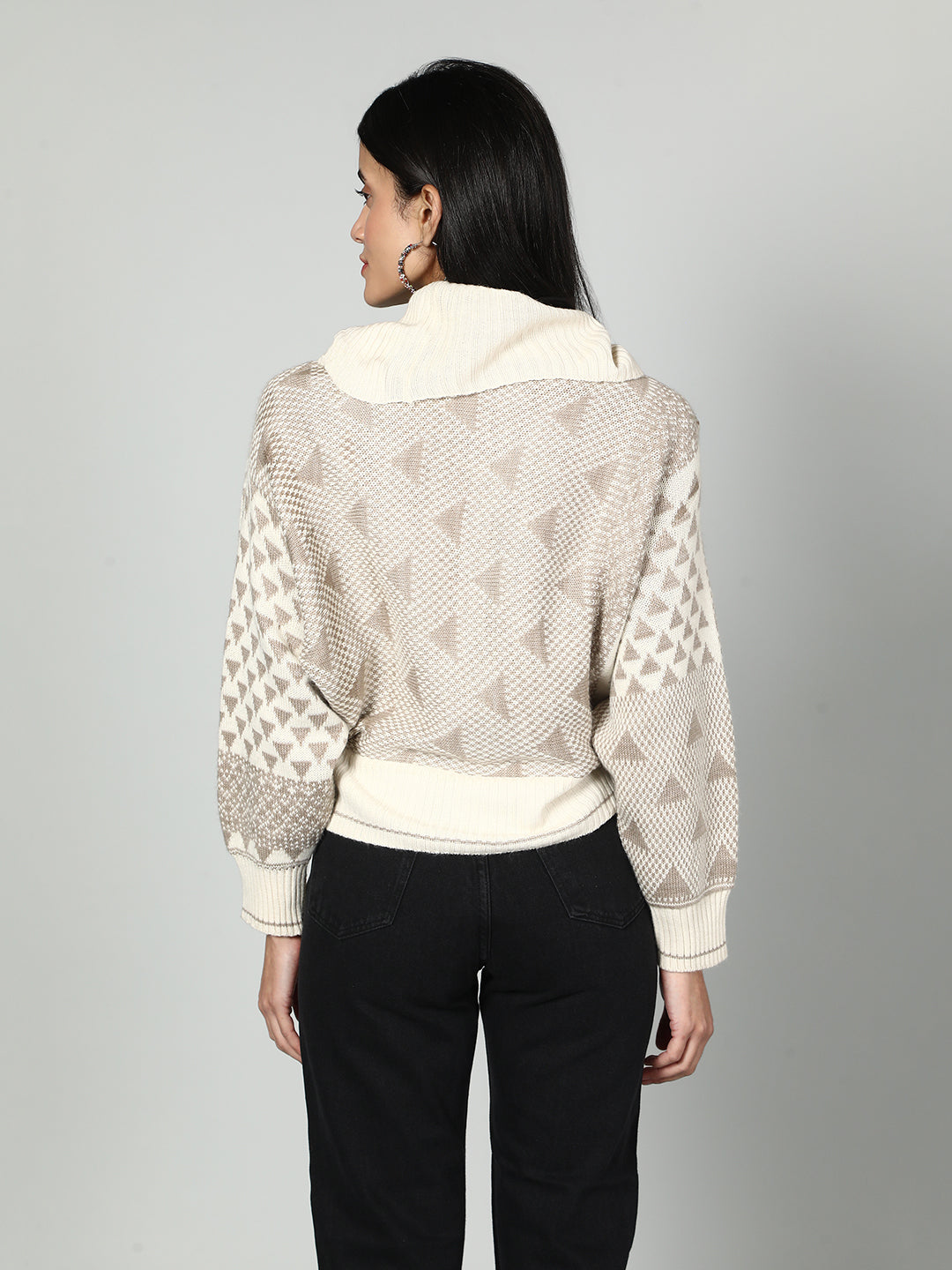 Gaiia Snake Print High Neck Pullover