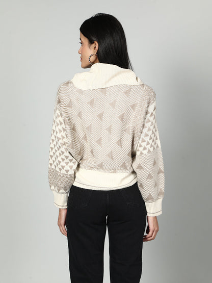 Gaiia Snake Print High Neck Pullover