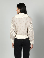 Gaiia Snake Print High Neck Pullover