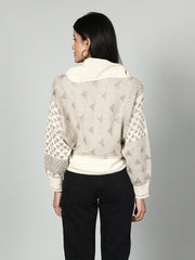 Snake Print High Neck Pullover