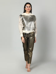 Snake Print High Neck Pullover