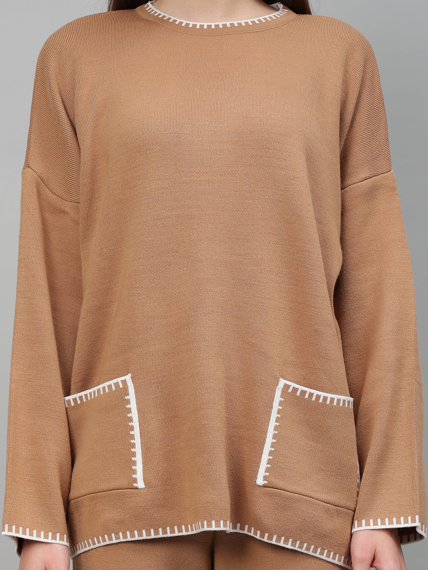 Gaiia New Round Neck Pocket Pattern Co-Ord Set