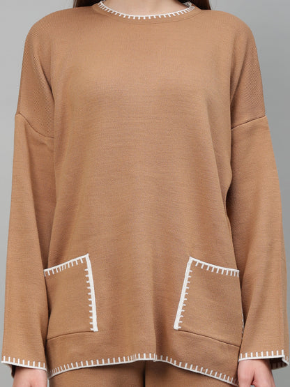 Gaiia New Round Neck Pocket Pattern Co-Ord Set