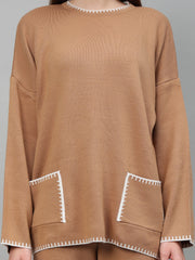 Gaiia New Round Neck Pocket Pattern Co-Ord Set