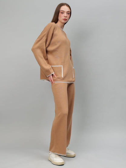 Gaiia New Round Neck Pocket Pattern Co-Ord Set