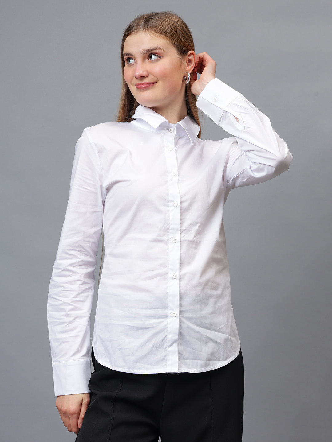 Gaiia Solid Colour Basic Full Sleeves Shirt