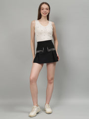 Gaiia Solid Colour Skorts With Embellished Pockets