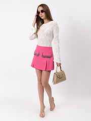 Gaiia Solid Colour Skorts With Embellished Pockets