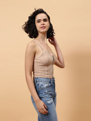 Gaiia Solid Colour Bustier With Zipper