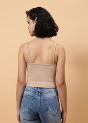 Solid Colour Bustier With Zipper