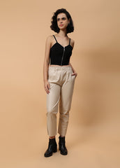 Solid Colour Bustier With Zipper